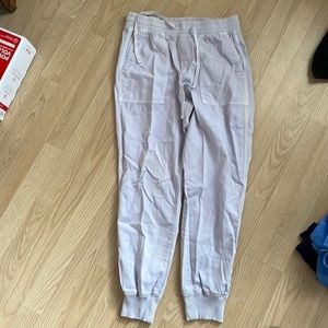 Lilac joggers.